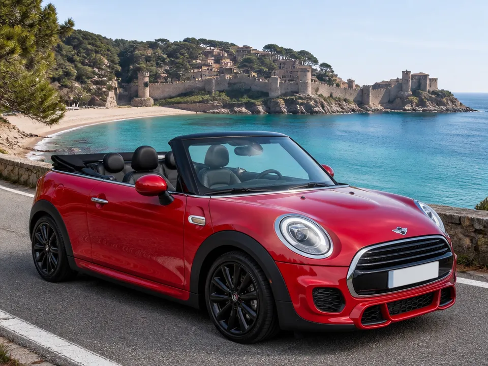Mini Cooper Cabrio — Mietwagen an der Costa Brava