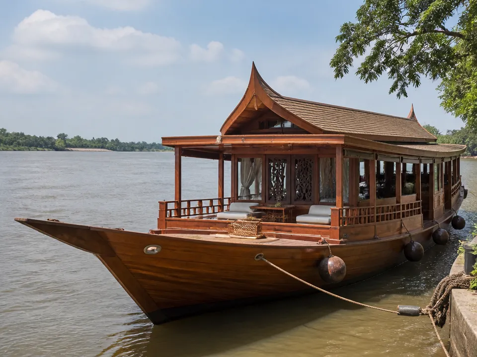Traditional Thai rice barge