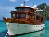 Custom Built 90 ft wooden motor yacht — front